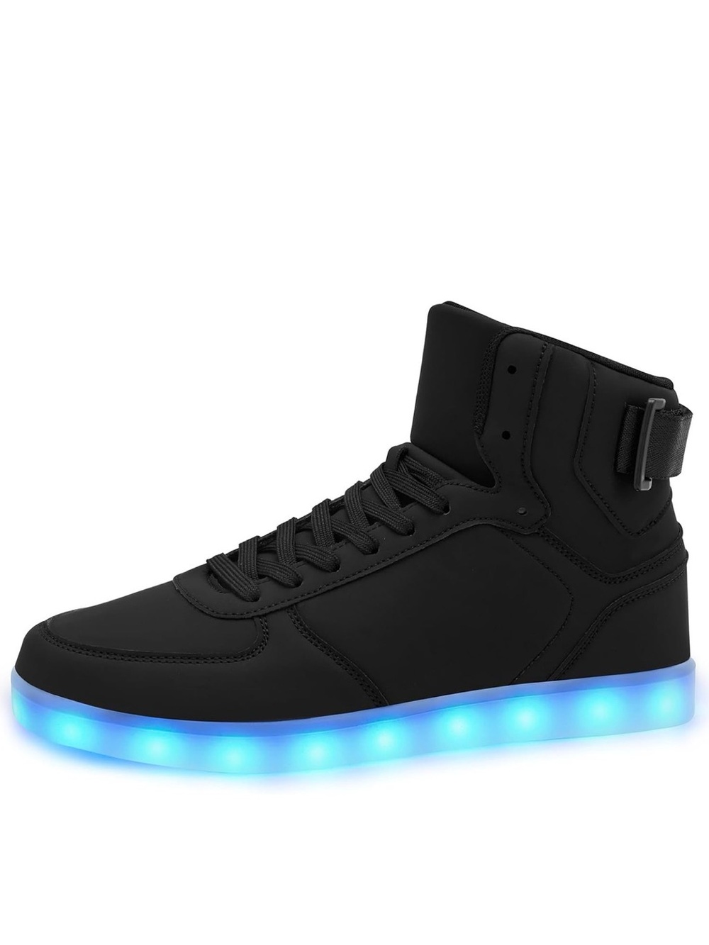 Amazon Men's Black High-Top Sneakers with LED Sole